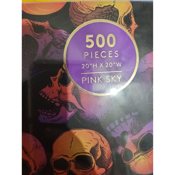 Halloween Puzzle Skull Party 500 Piece Purple Orange Spooky Jigsaw Hobby Decor - Picture 2 of 6